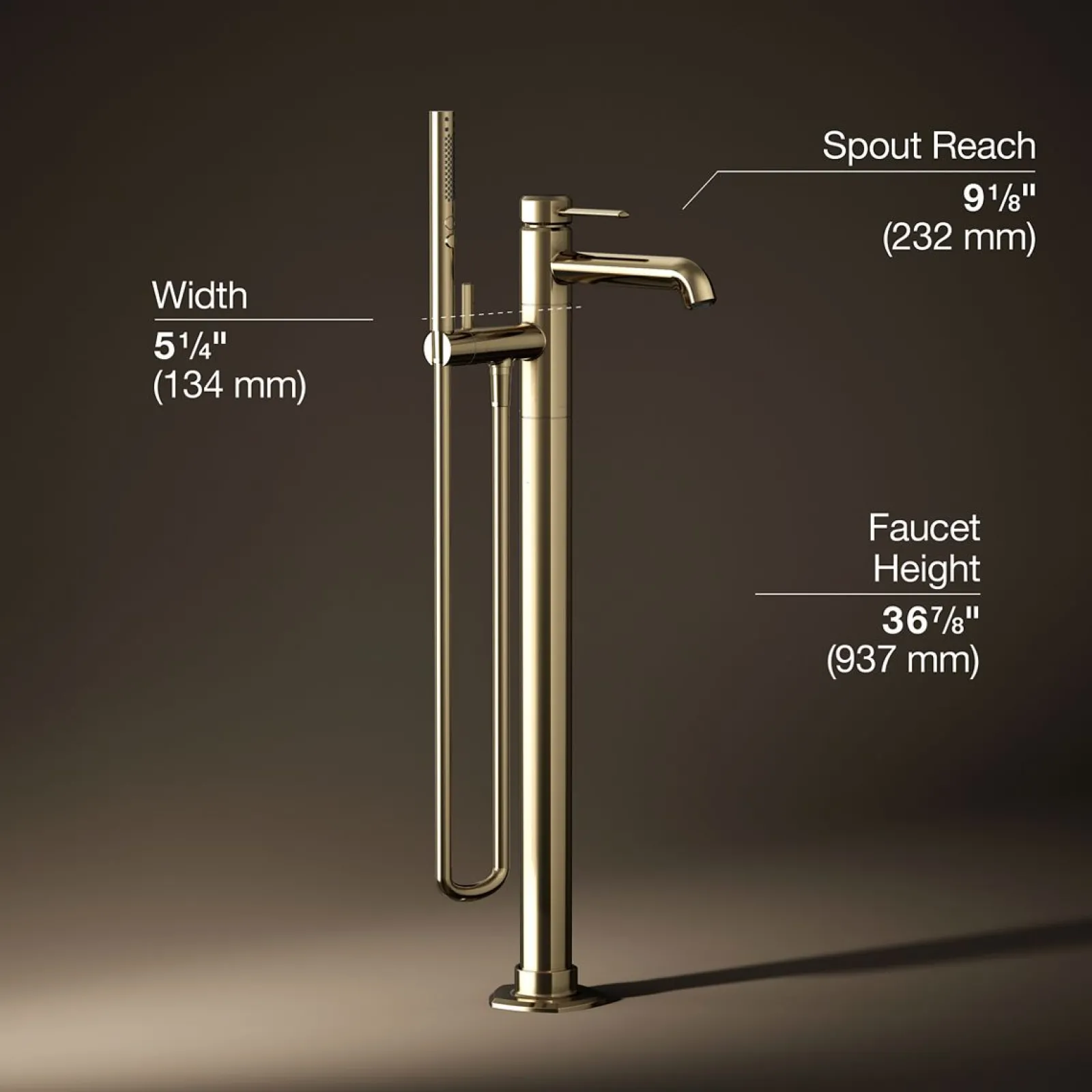 Floor-mount bath filler trim with handshower^Kohler Outlet