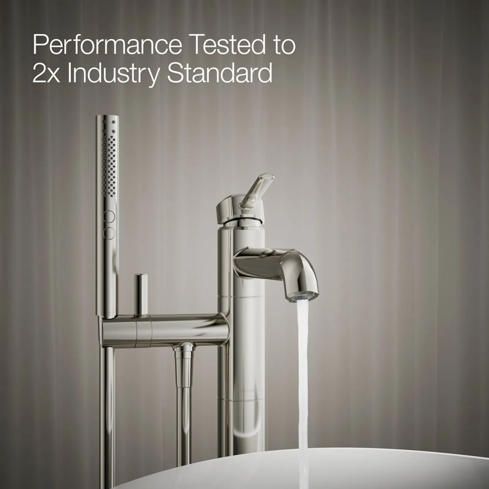 Floor-mount bath filler trim with handshower^Kohler Outlet