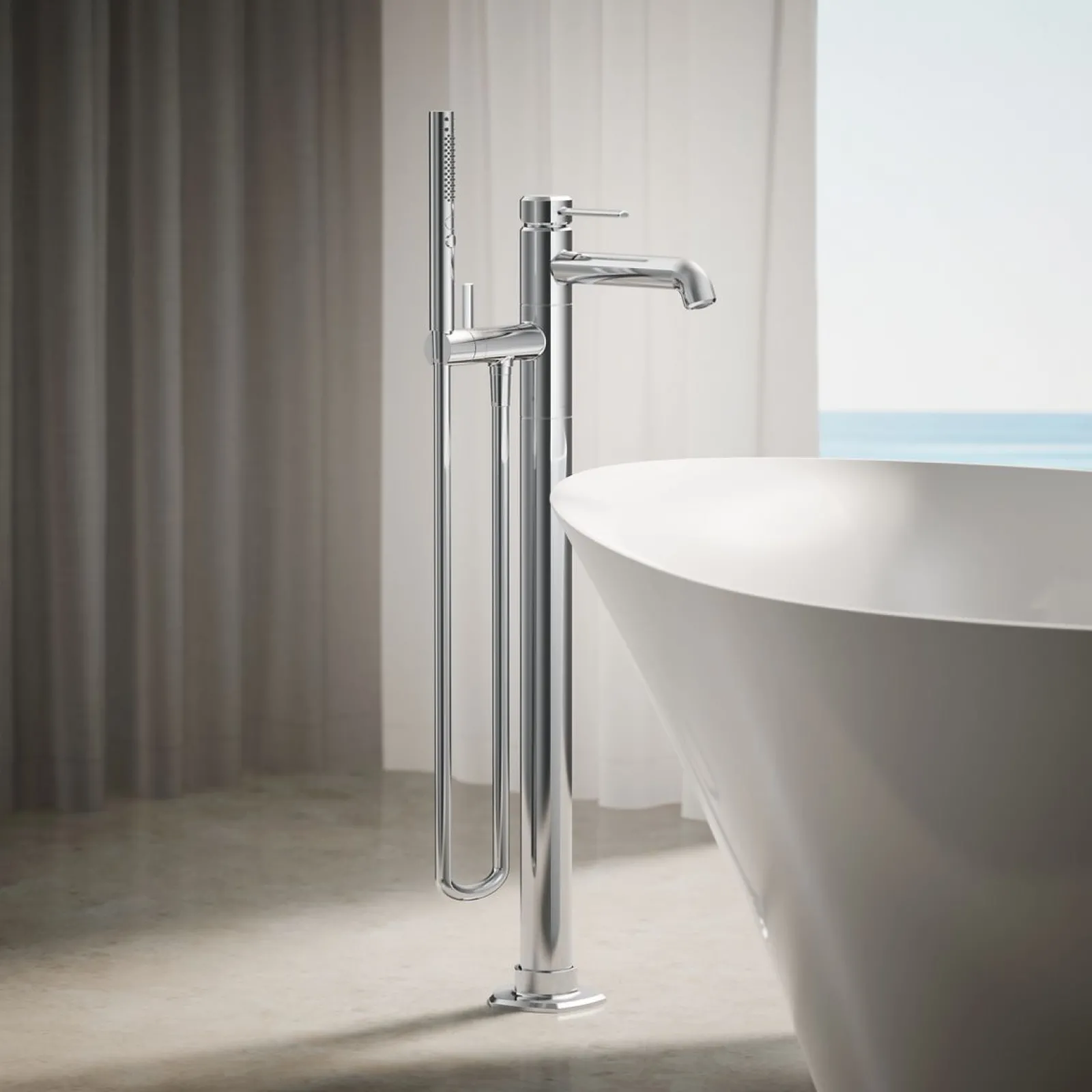 Floor-mount bath filler trim with handshower^Kohler Outlet