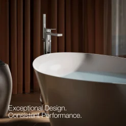 Floor-mount bath filler trim with handshower^Kohler Hot