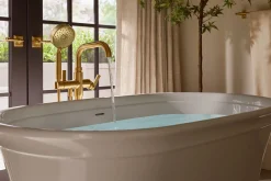 Floor-mount bath filler trim with handshower^Kohler Online