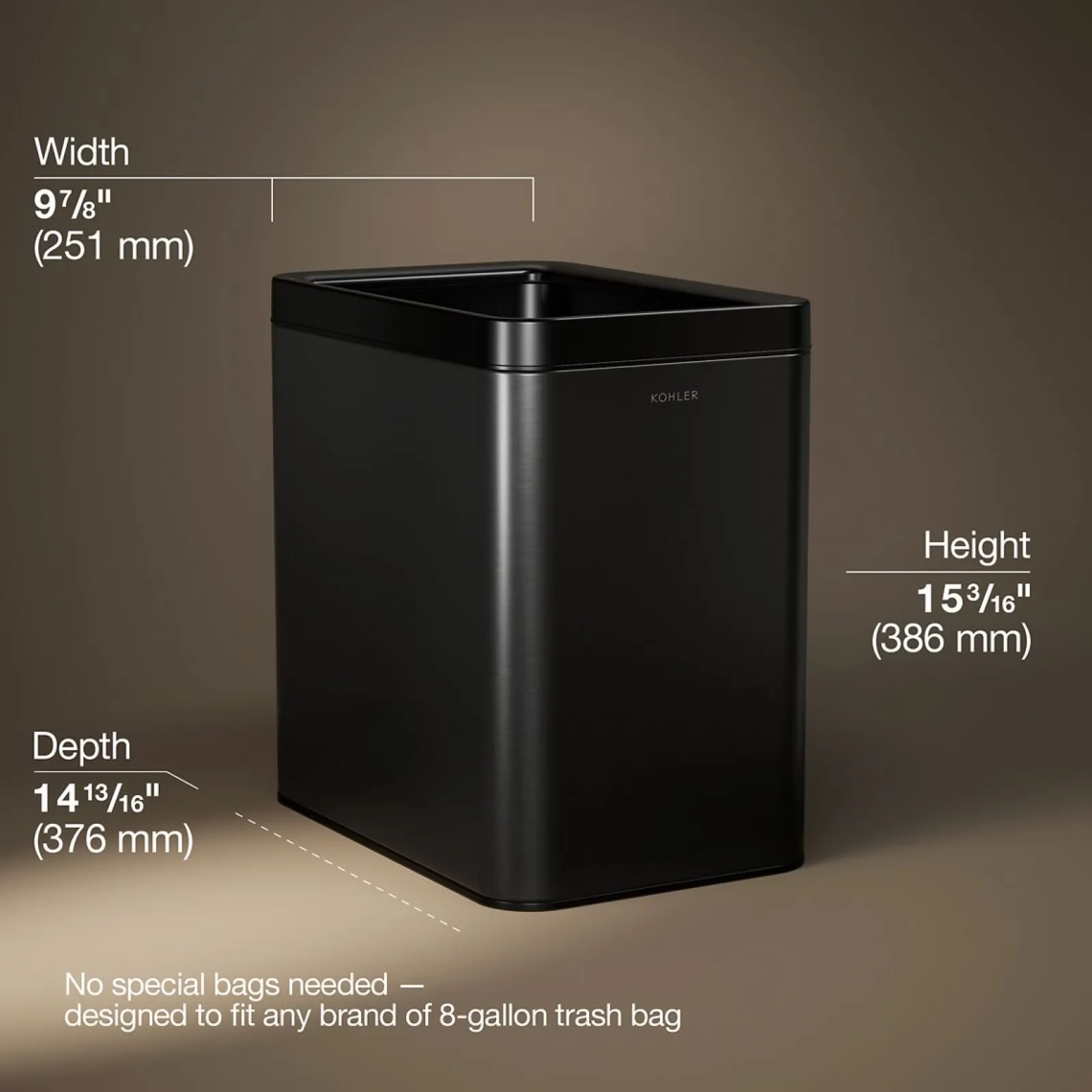 6-1/2-gallon open-top trash can^Kohler Sale