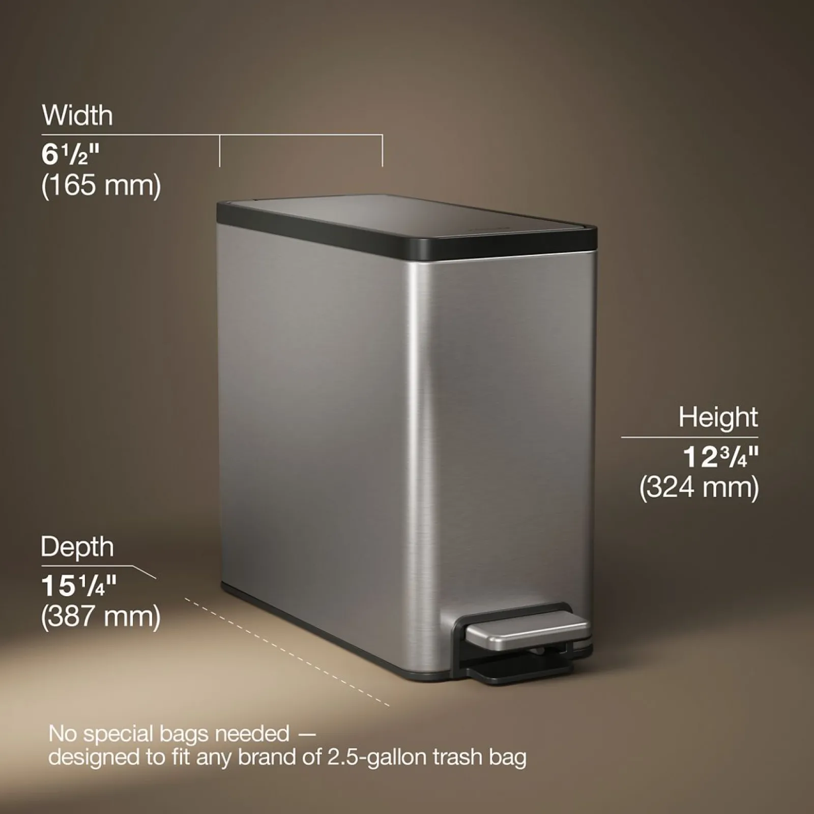 2.5-gallon slim step trash can^Kohler Discount