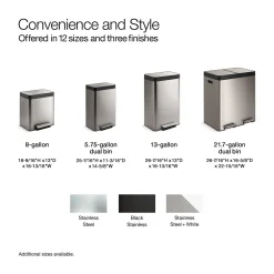 21.7-gallon dual-bin step trash can^Kohler Clearance