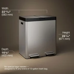 21.7-gallon dual-bin step trash can^Kohler Clearance