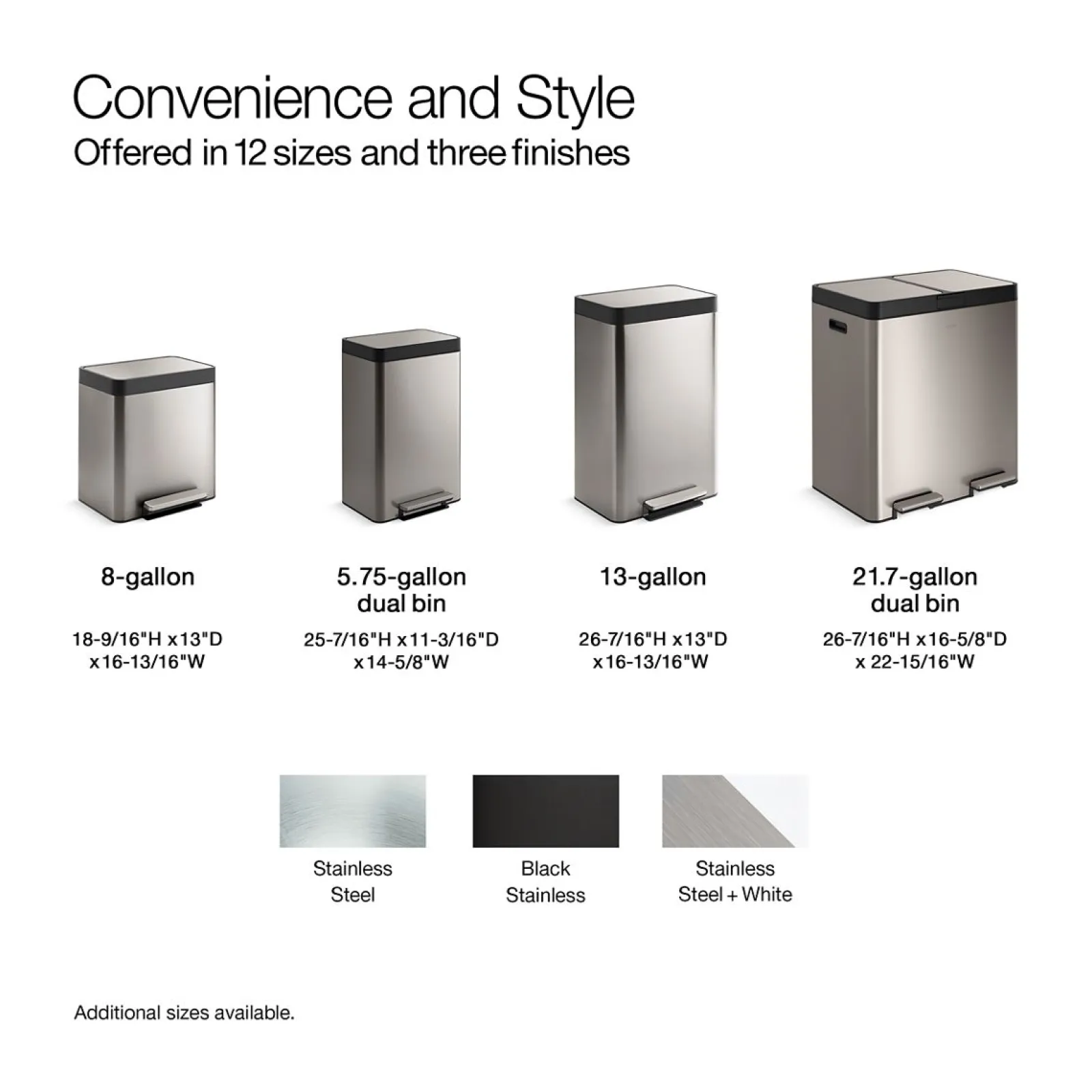 8-gallon step trash can^Kohler Hot