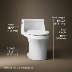Hidden cord one-piece compact elongated toilet with concealed trapway, 1.28 gpf toilet^Kohler Clearance