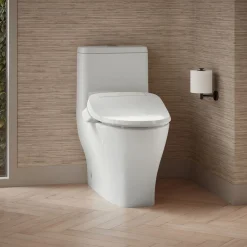 Hidden cord one-piece compact elongated toilet with skirted trapway, dual-flush^Kohler Sale