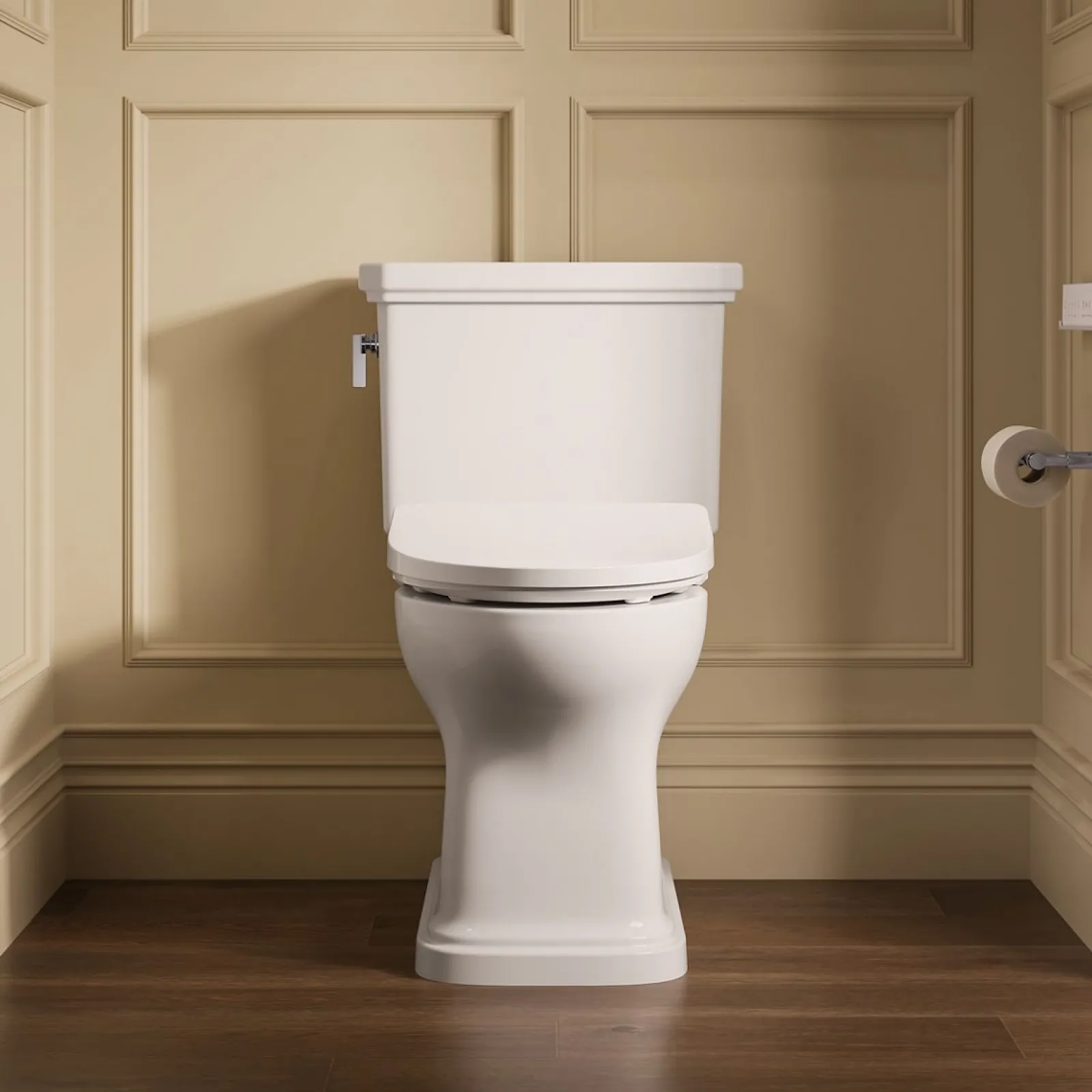 Hidden cord two-piece elongated toilet with skirted trapway, 1.28 gpf^Kohler Discount