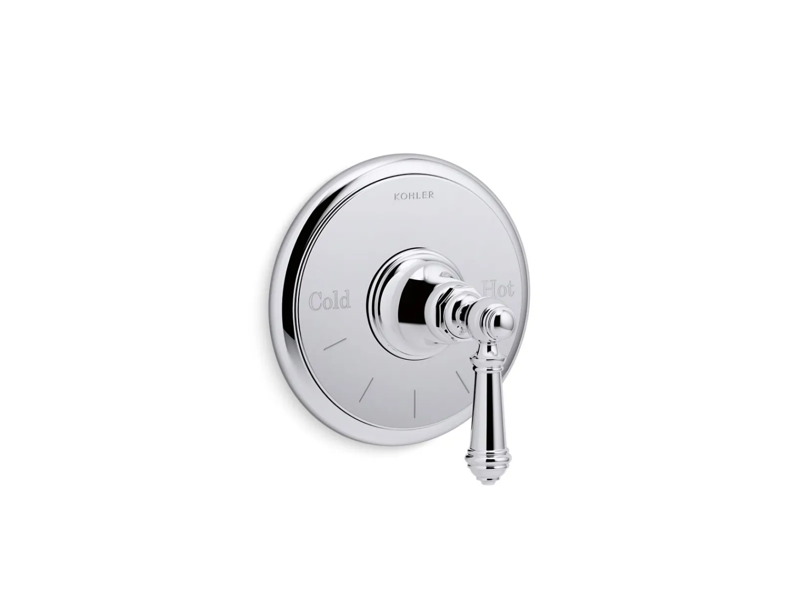 MasterShower® temperature control valve trim with lever handle^Kohler Hot