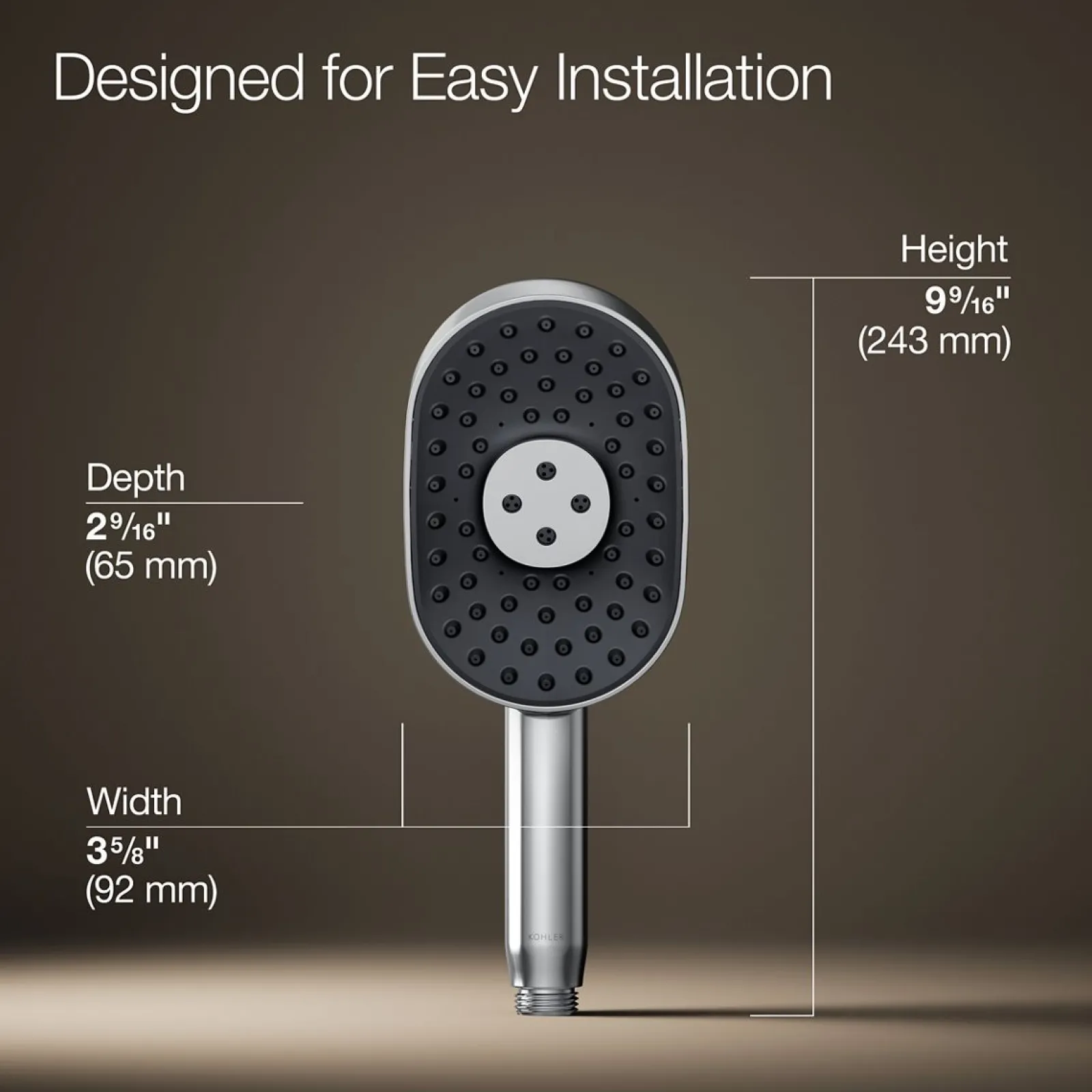 Oblong three-function handshower, 2.5 gpm^Kohler New