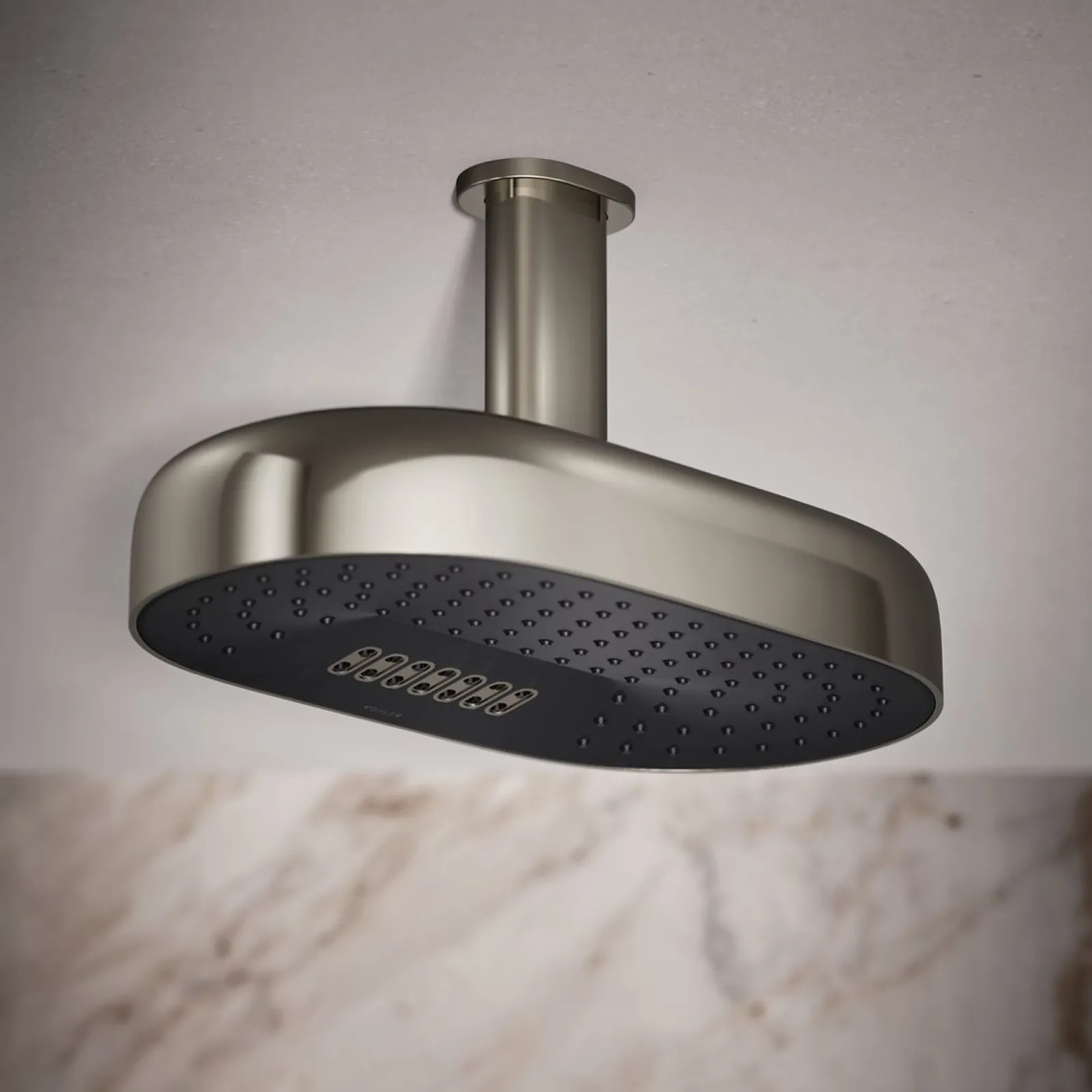 Oblong 14" two-function rainhead, 2.5 gpm^Kohler Best