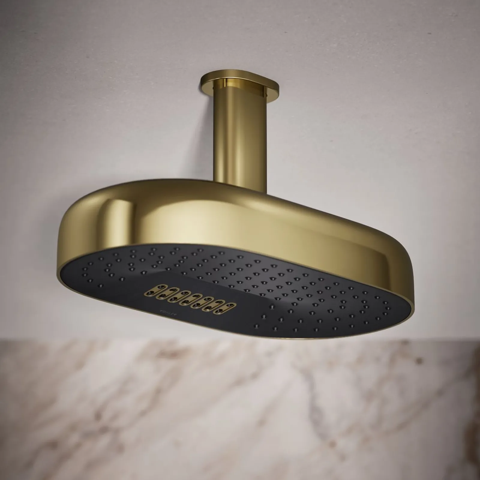 Oblong 14" two-function rainhead, 2.5 gpm^Kohler Best