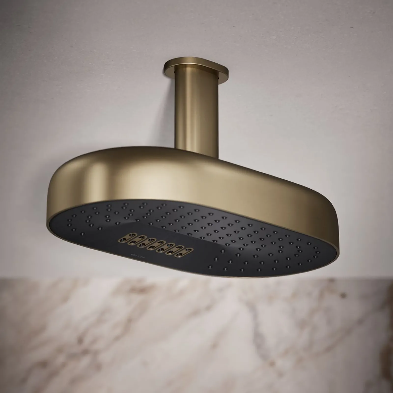 Oblong 14" two-function rainhead, 2.5 gpm^Kohler Best