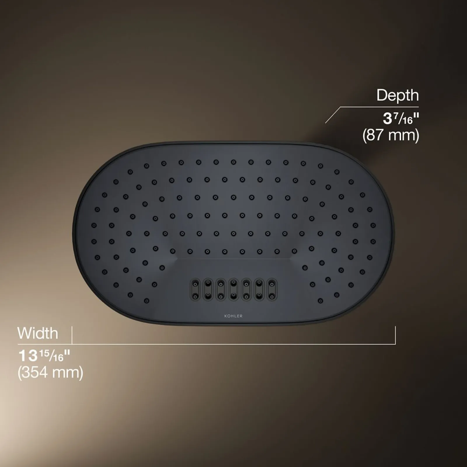 Oblong 14" two-function rainhead, 2.5 gpm^Kohler Best