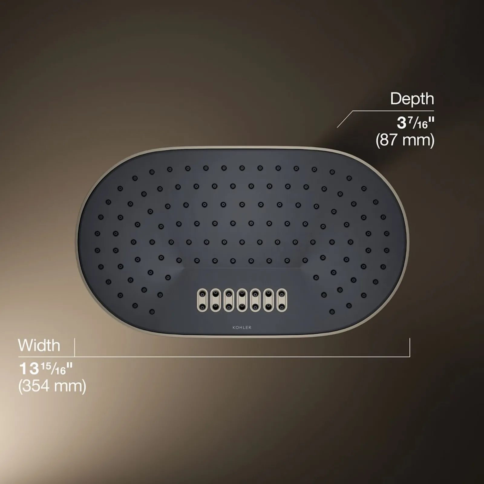Oblong 14" two-function rainhead, 2.5 gpm^Kohler Best