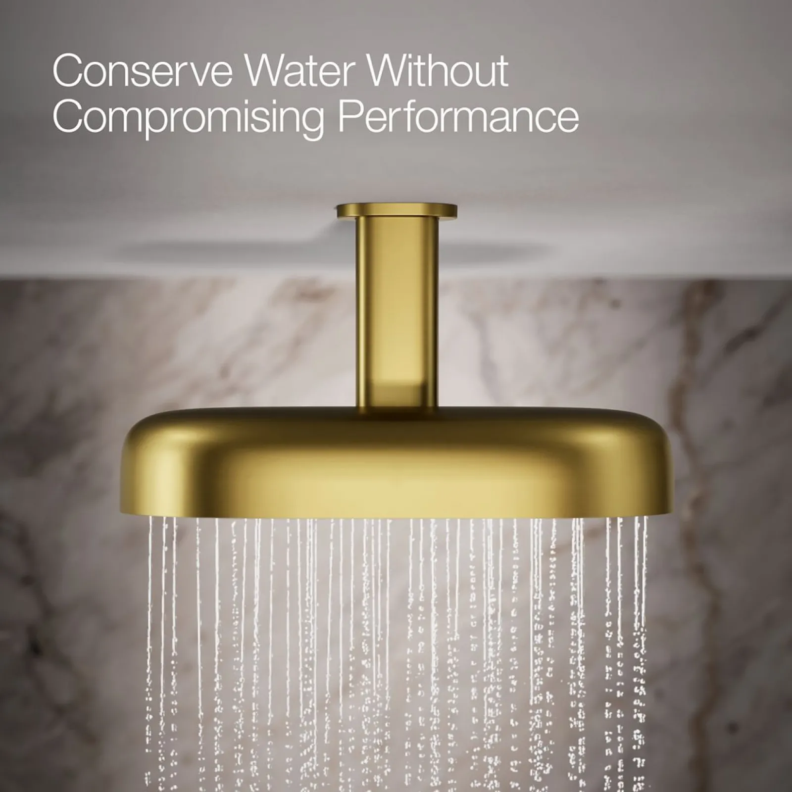Oblong 14" two-function rainhead, 2.5 gpm^Kohler Best