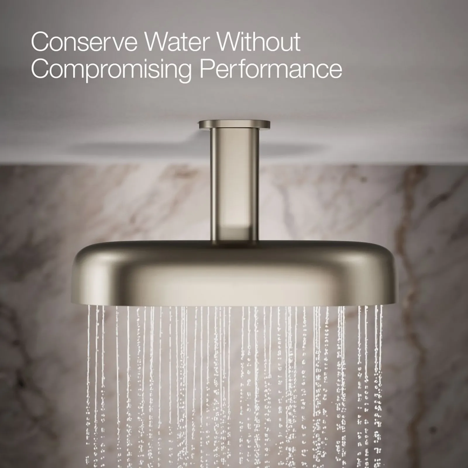 Oblong 14" two-function rainhead, 2.5 gpm^Kohler Best