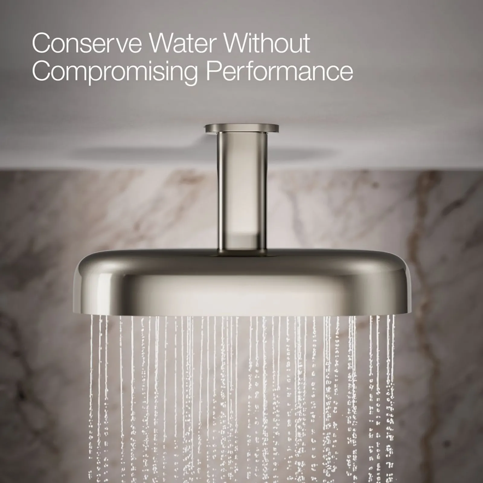 Oblong 14" two-function rainhead, 2.5 gpm^Kohler Best