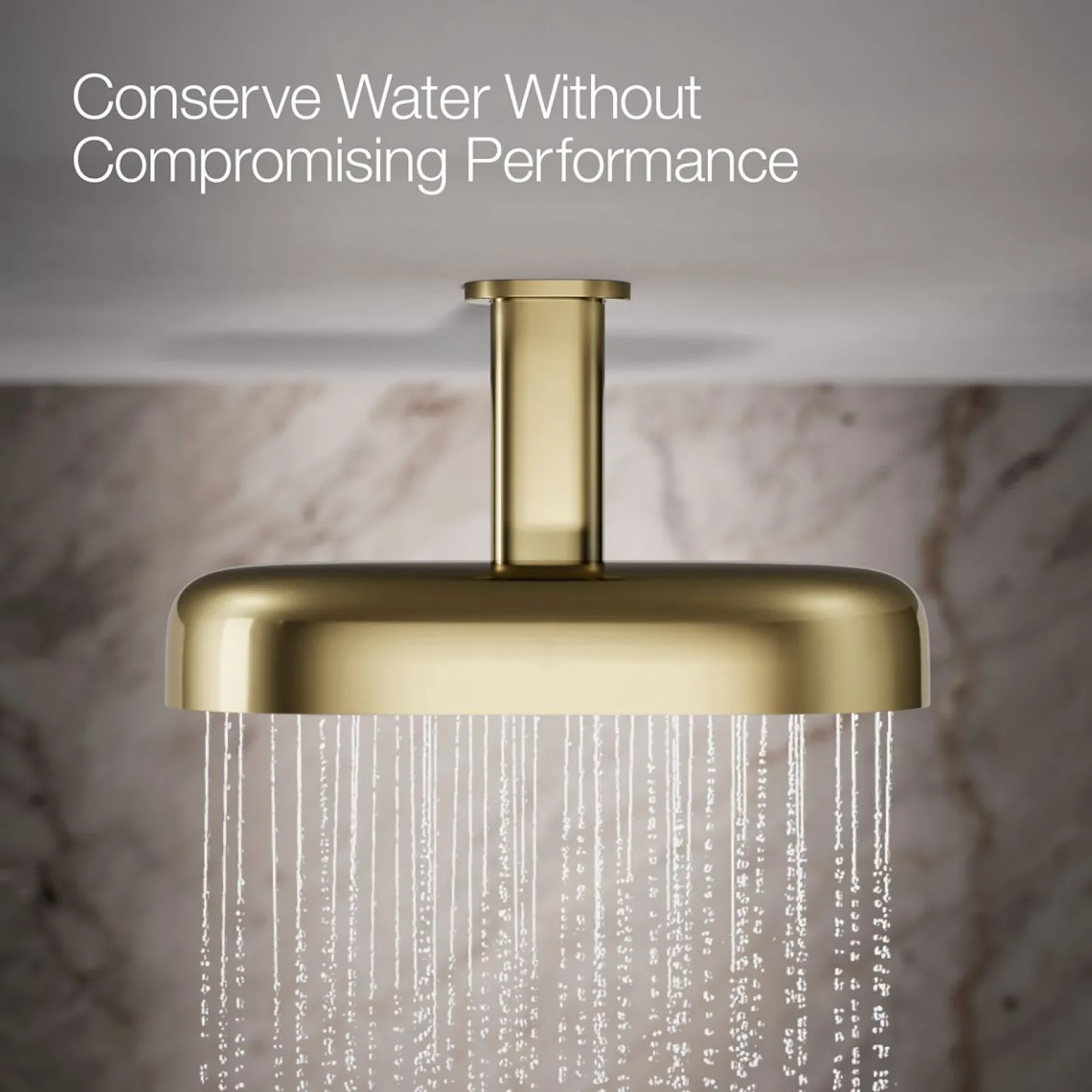Oblong 14" two-function rainhead, 2.5 gpm^Kohler Best