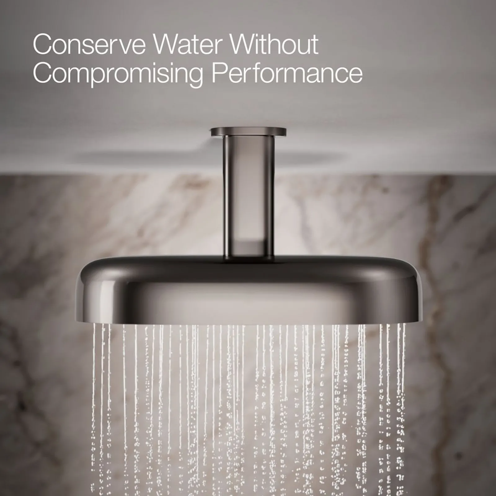 Oblong 14" two-function rainhead, 2.5 gpm^Kohler Best