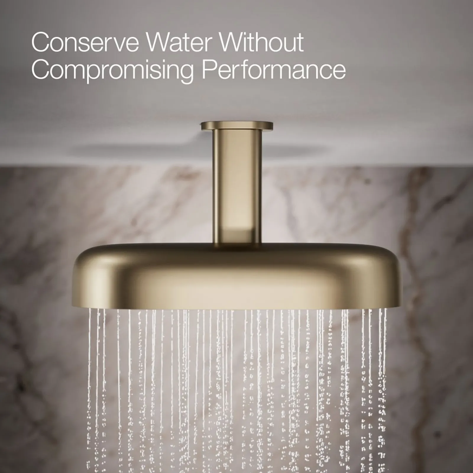 Oblong 14" two-function rainhead, 2.5 gpm^Kohler Best