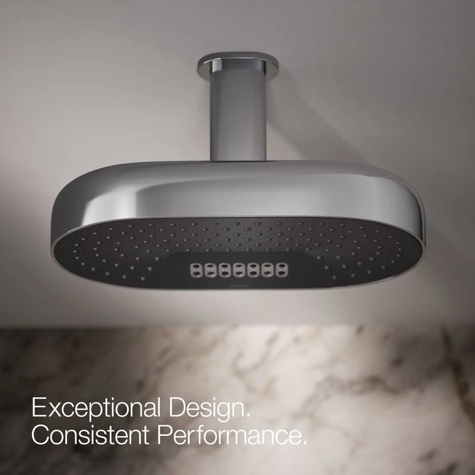 Oblong 14" two-function rainhead, 2.5 gpm^Kohler Best