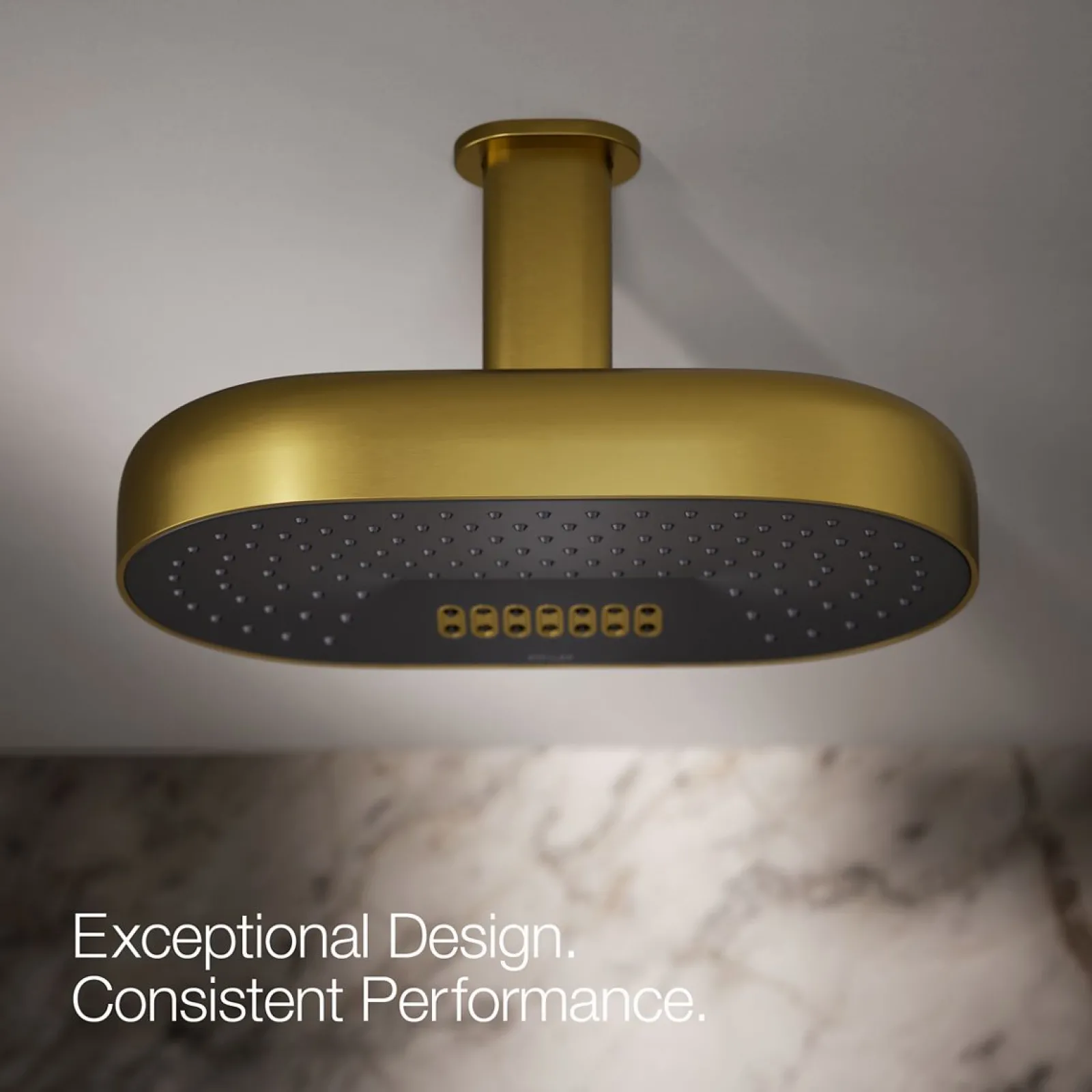 Oblong 14" two-function rainhead, 2.5 gpm^Kohler Best