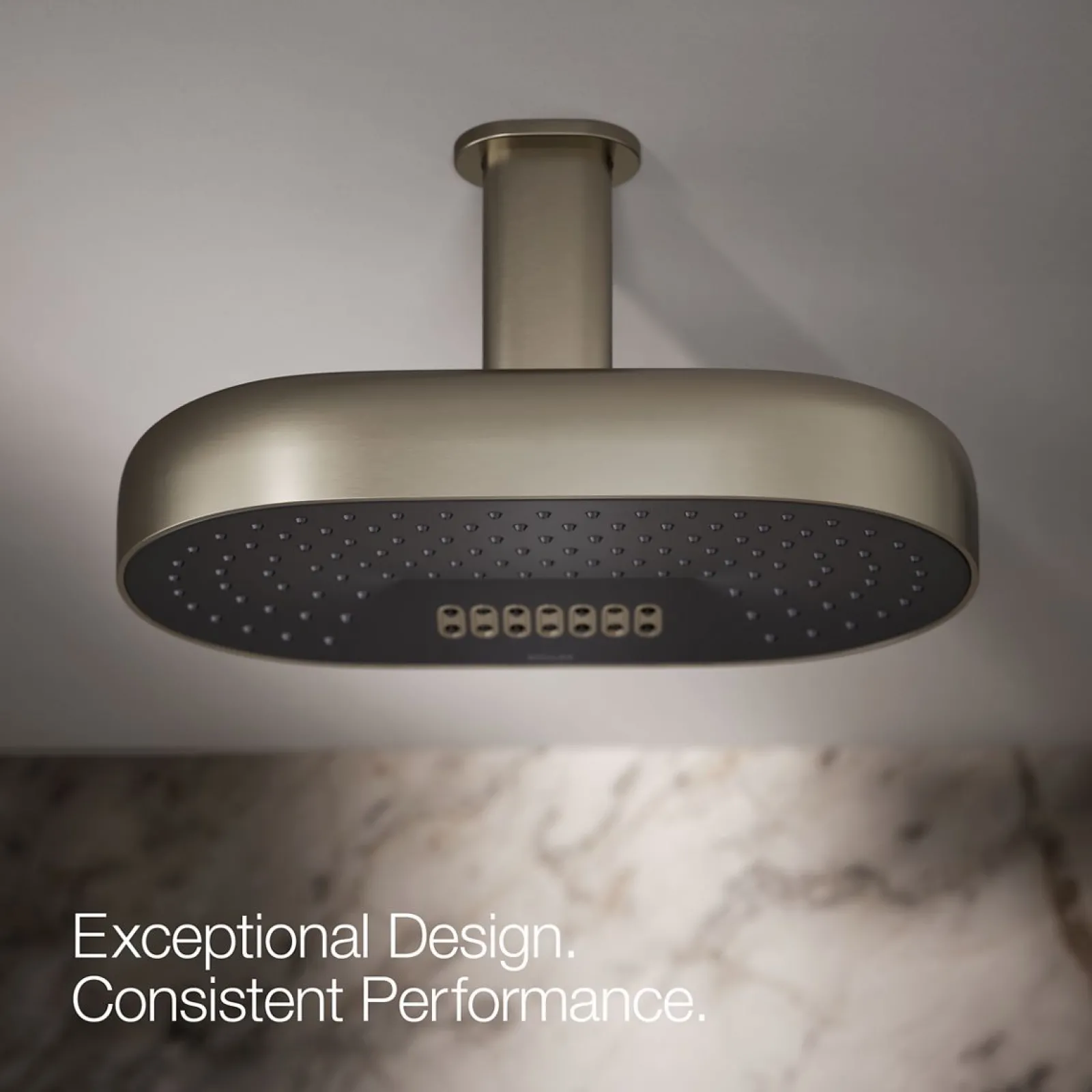 Oblong 14" two-function rainhead, 2.5 gpm^Kohler Best