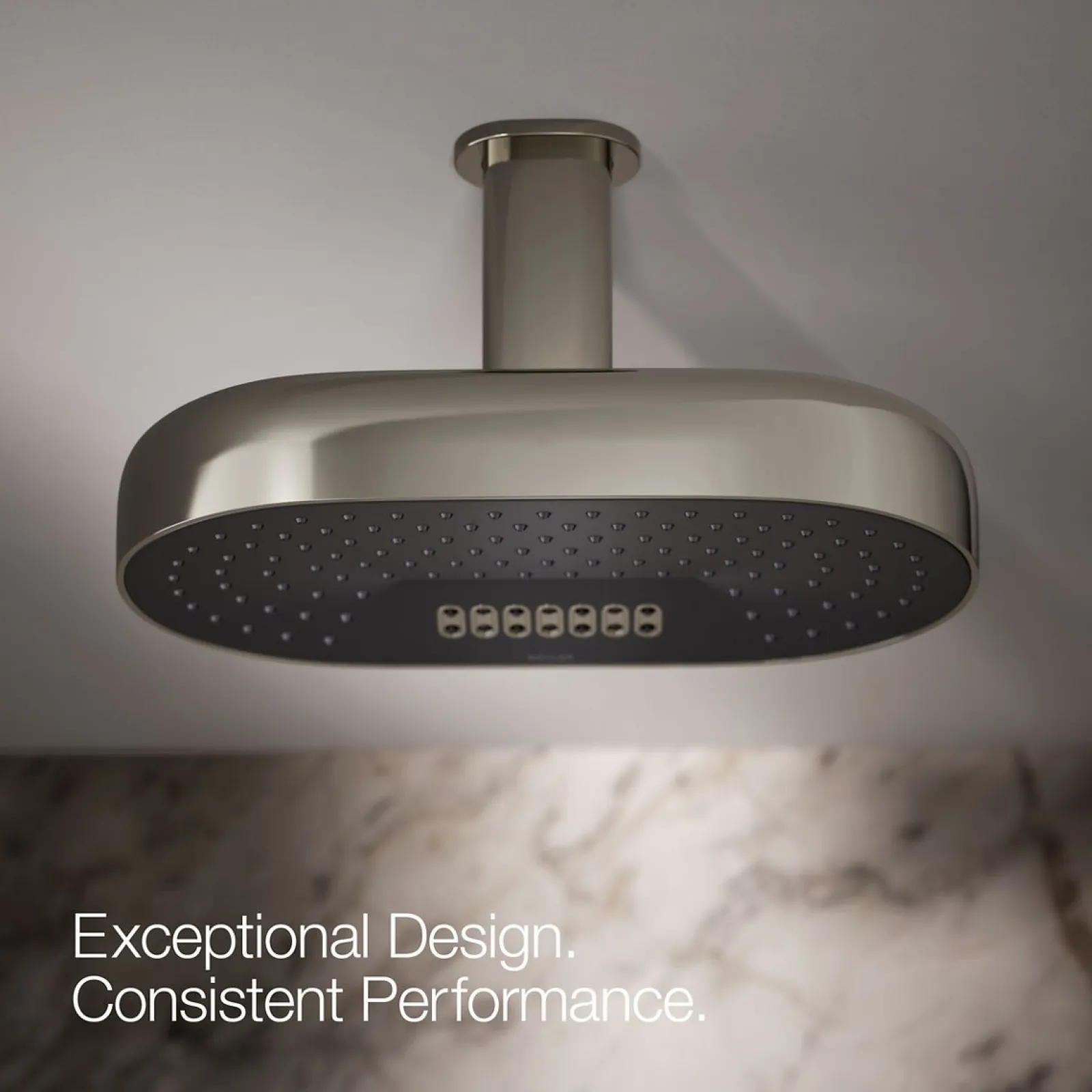 Oblong 14" two-function rainhead, 2.5 gpm^Kohler Best