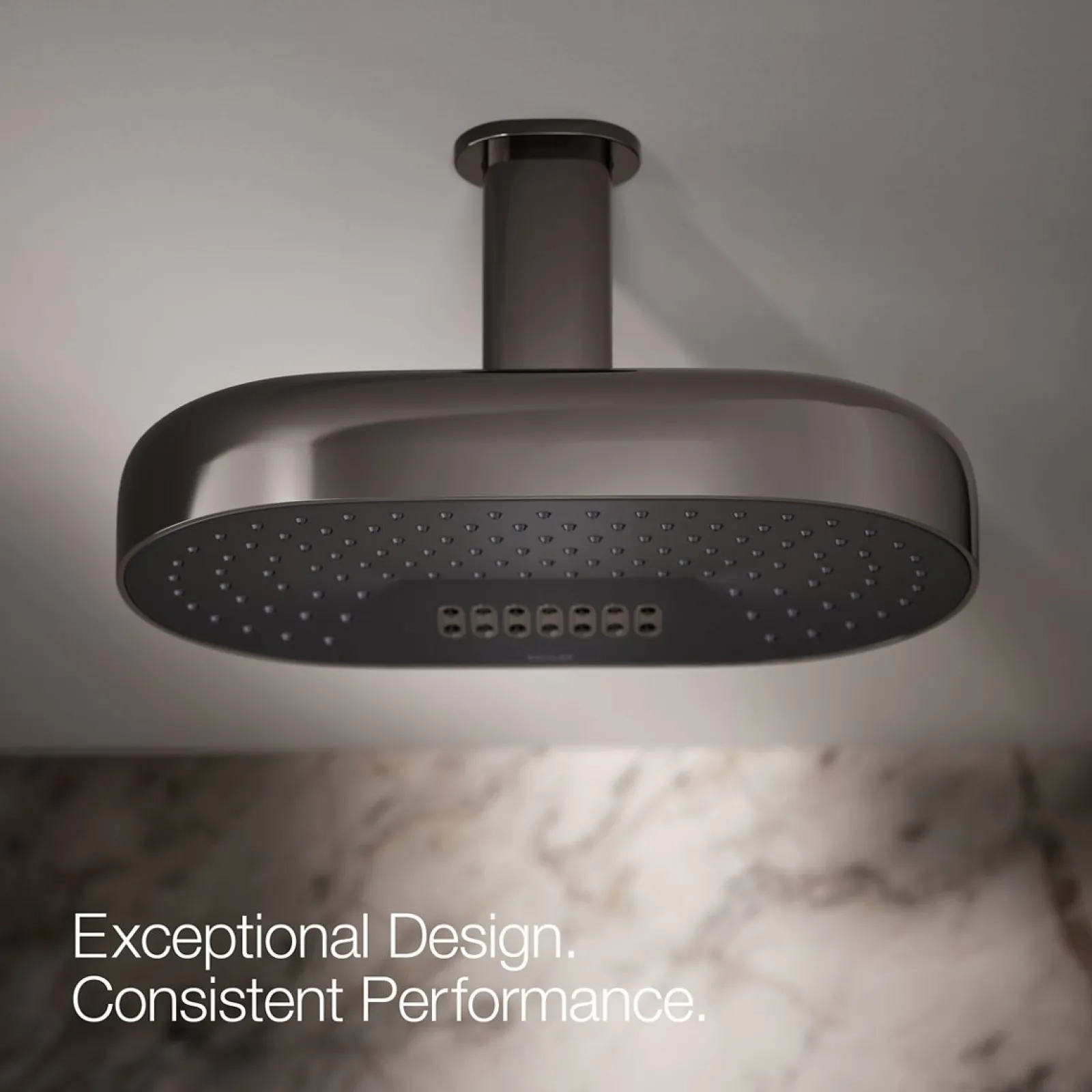 Oblong 14" two-function rainhead, 2.5 gpm^Kohler Best