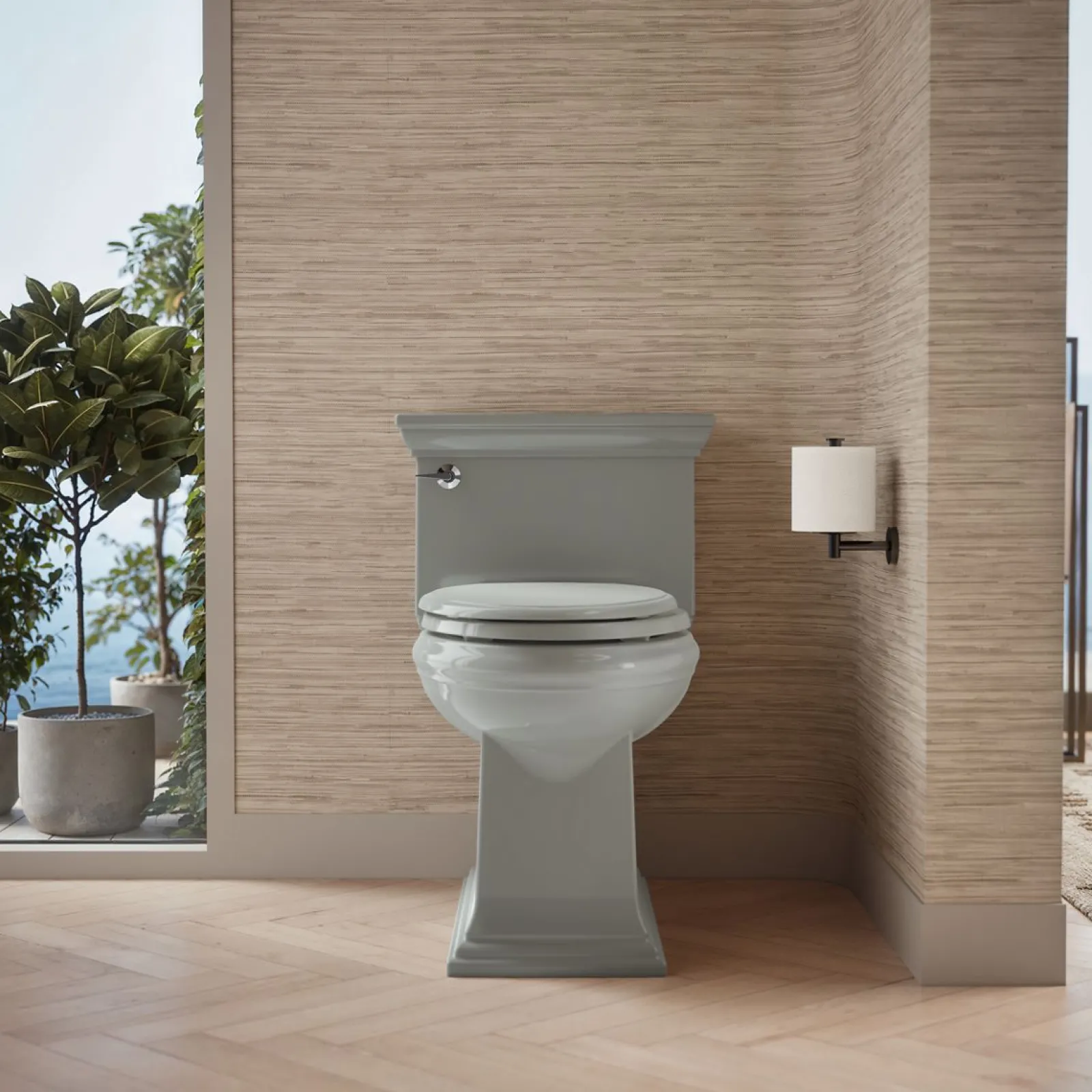 One-piece compact elongated toilet with skirted trapway, 1.28 gpf^Kohler Best