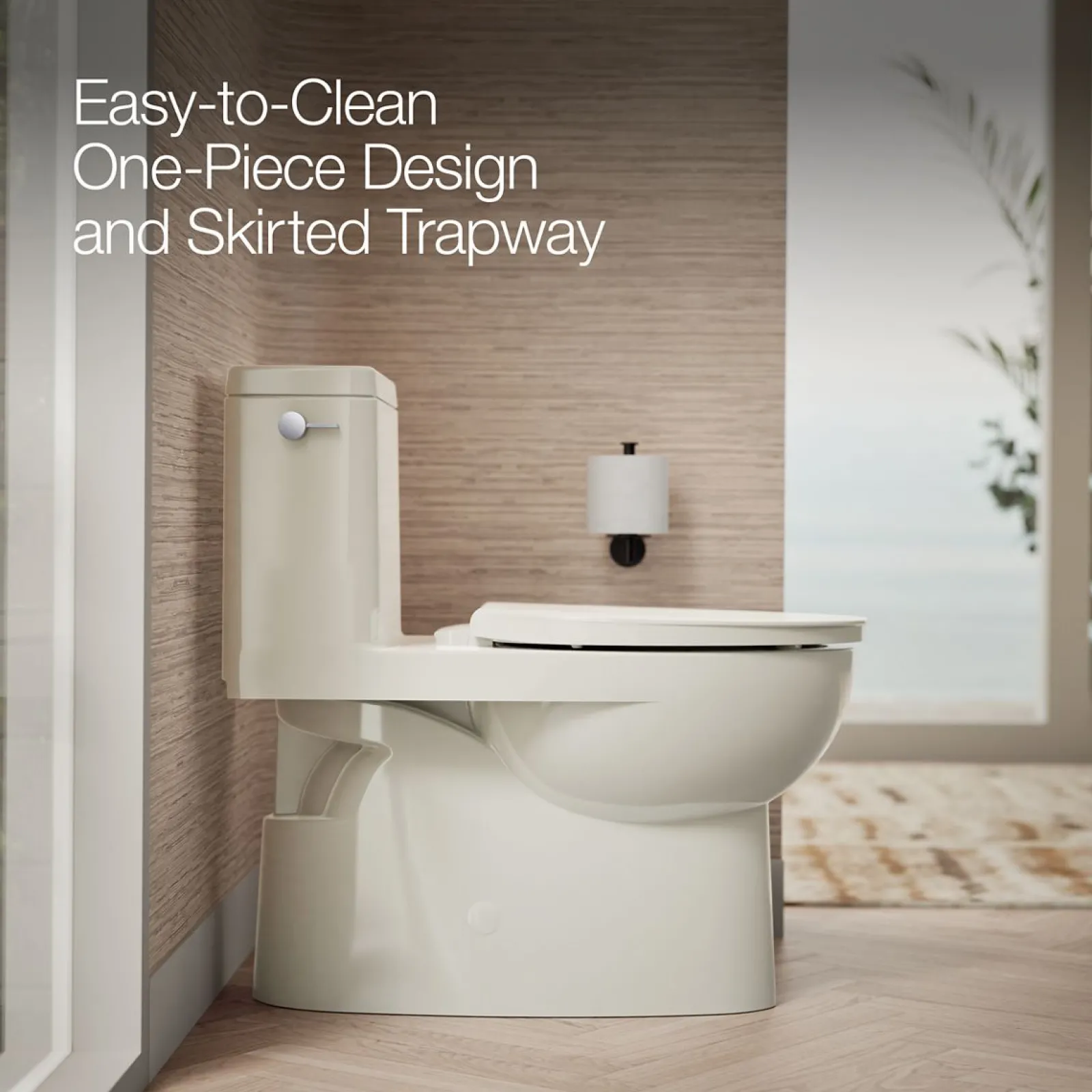 One-piece compact elongated toilet with skirted trapway, 1.28 gpf^Kohler Best