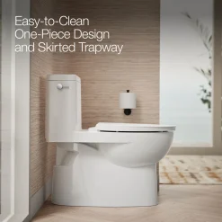 One-piece compact elongated toilet with skirted trapway, 1.28 gpf^Kohler Best