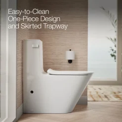 One-piece compact elongated toilet with skirted trapway, dual-flush^Kohler Outlet