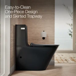 One-piece compact elongated toilet with skirted trapway, dual-flush^Kohler Outlet