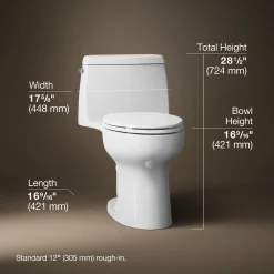 One-piece compact elongated toilet, 1.28 gpf^Kohler Clearance
