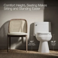 One-piece compact elongated toilet with concealed trapway, 1.28 gpf^Kohler