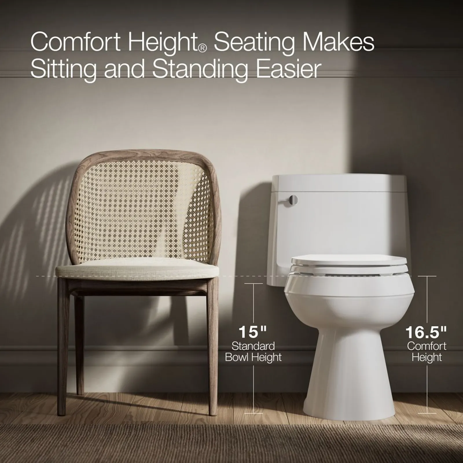 One-piece compact elongated toilet with concealed trapway, 1.28 gpf^Kohler
