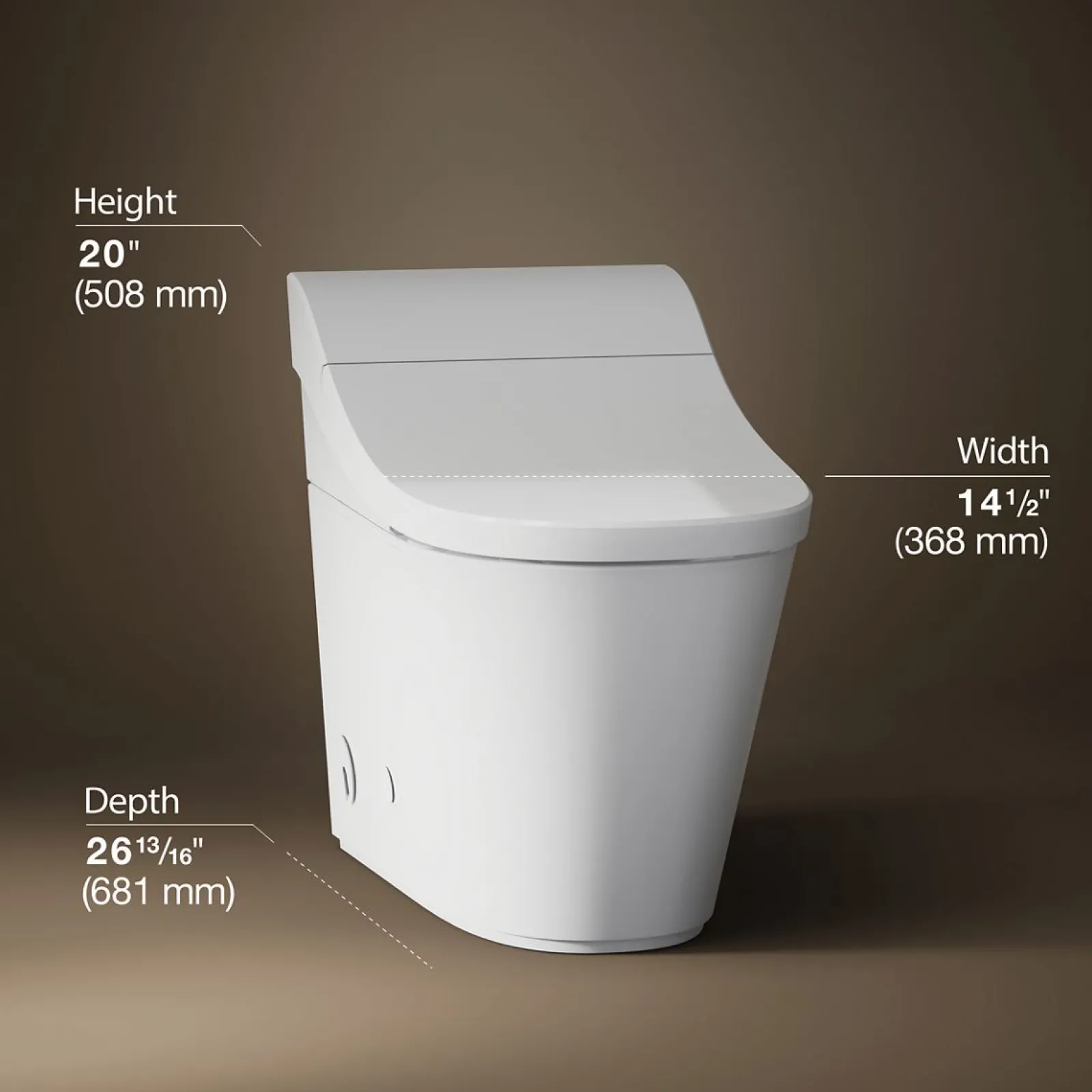 One-piece elongated smart toilet, dual-flush^Kohler New