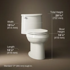 One-piece elongated toilet, 1.28 gpf^Kohler New
