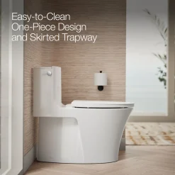 One-piece elongated toilet with skirted trapway, dual-flush^Kohler Hot