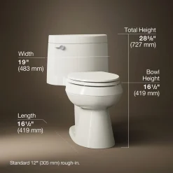 One-piece elongated toilet with concealed trapway, 1.28 gpf^Kohler Outlet
