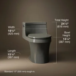 One-piece round-front toilet, 1.28 gpf^Kohler