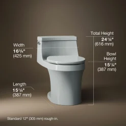 One-piece round-front toilet, 1.28 gpf^Kohler