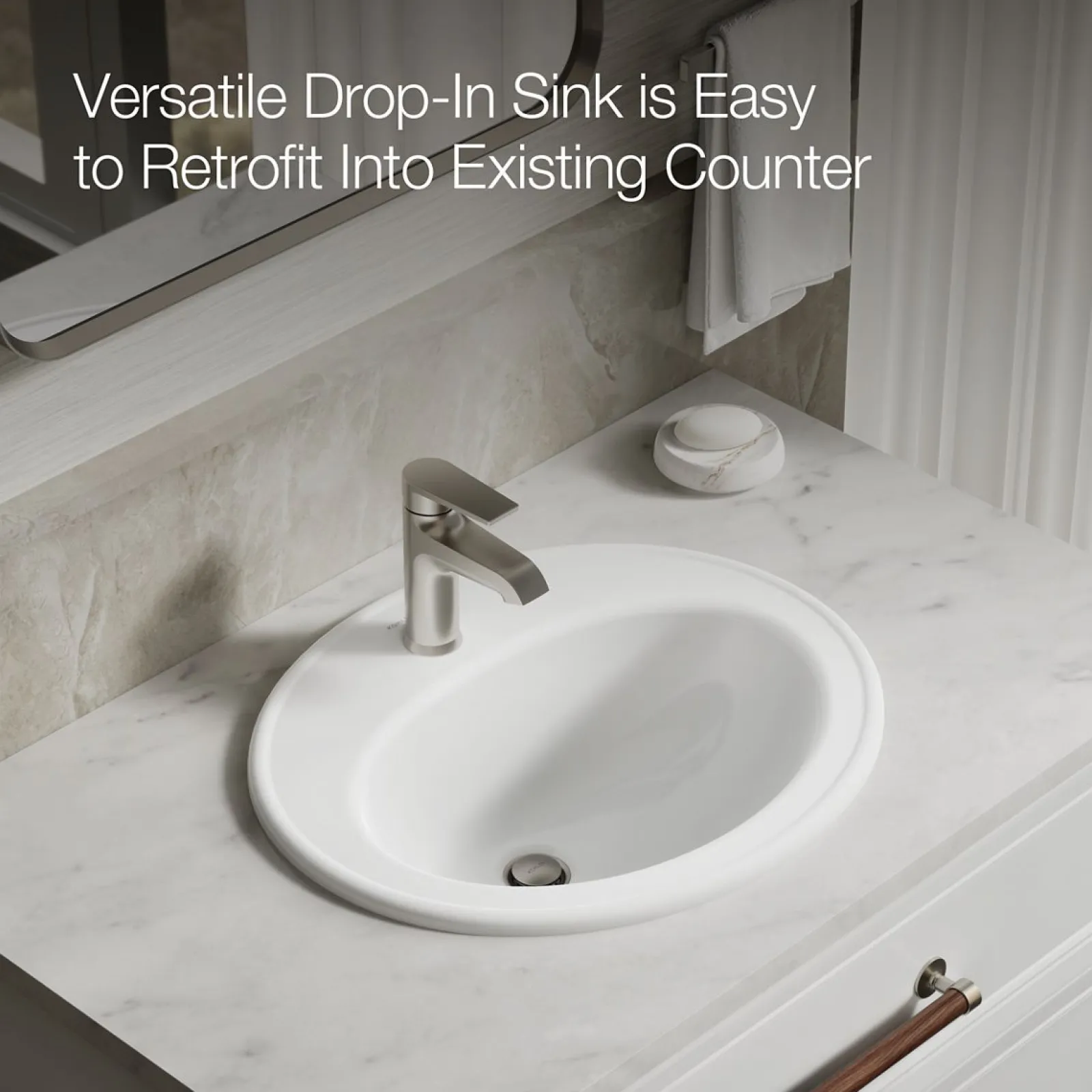 20-1/4" oval drop-in bathroom sink^Kohler Outlet