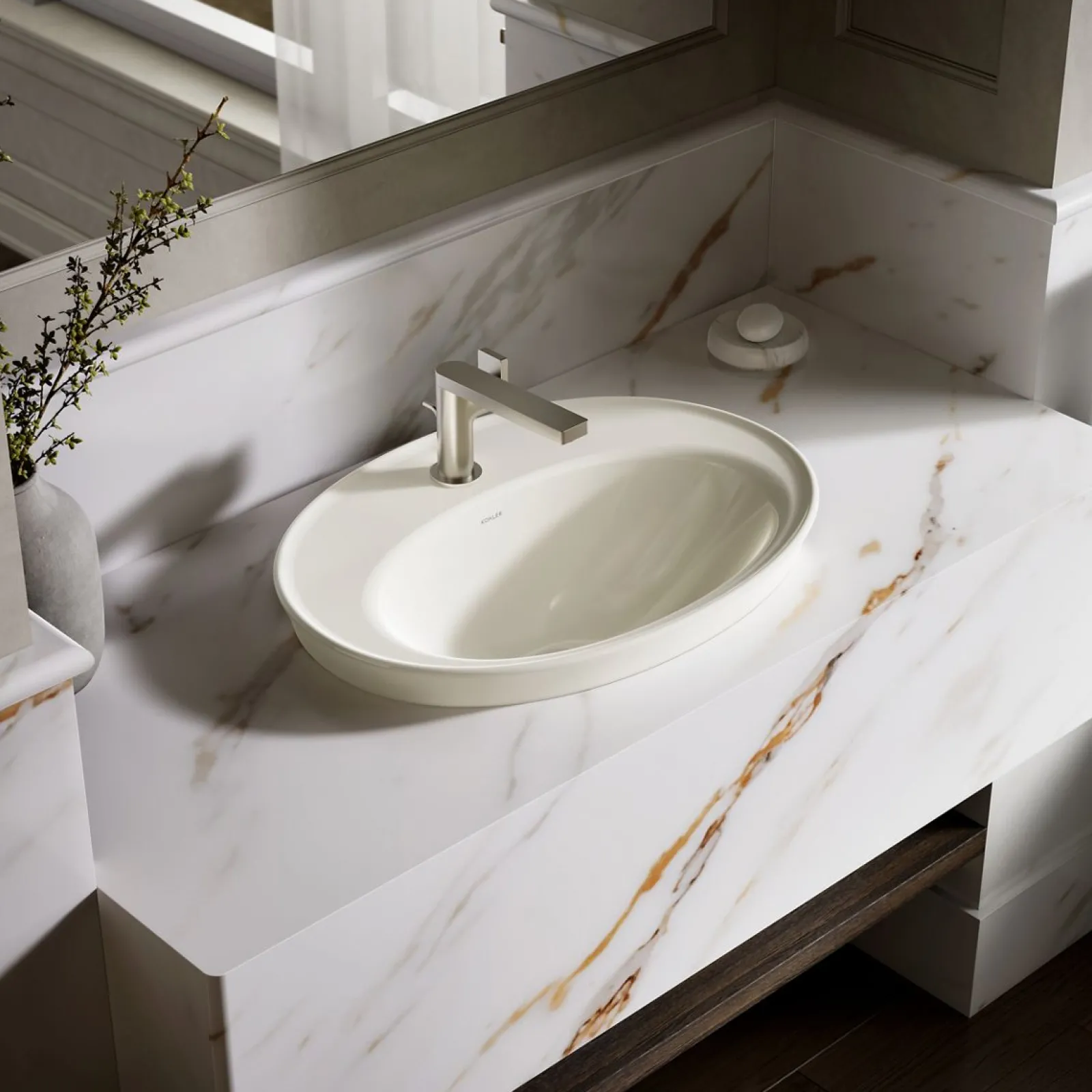 22-1/4" oval drop-in bathroom sink^Kohler Outlet