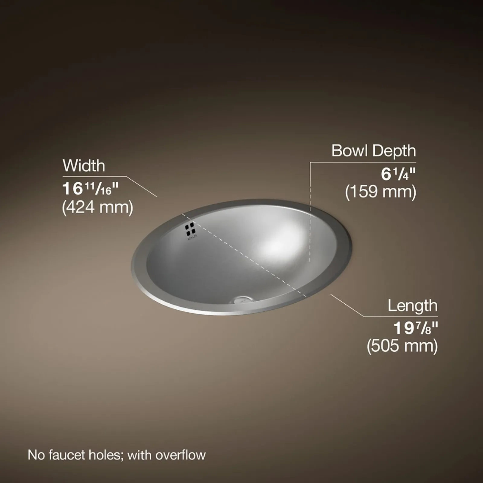 20" oval drop-in/undermount bathroom sink^Kohler Outlet