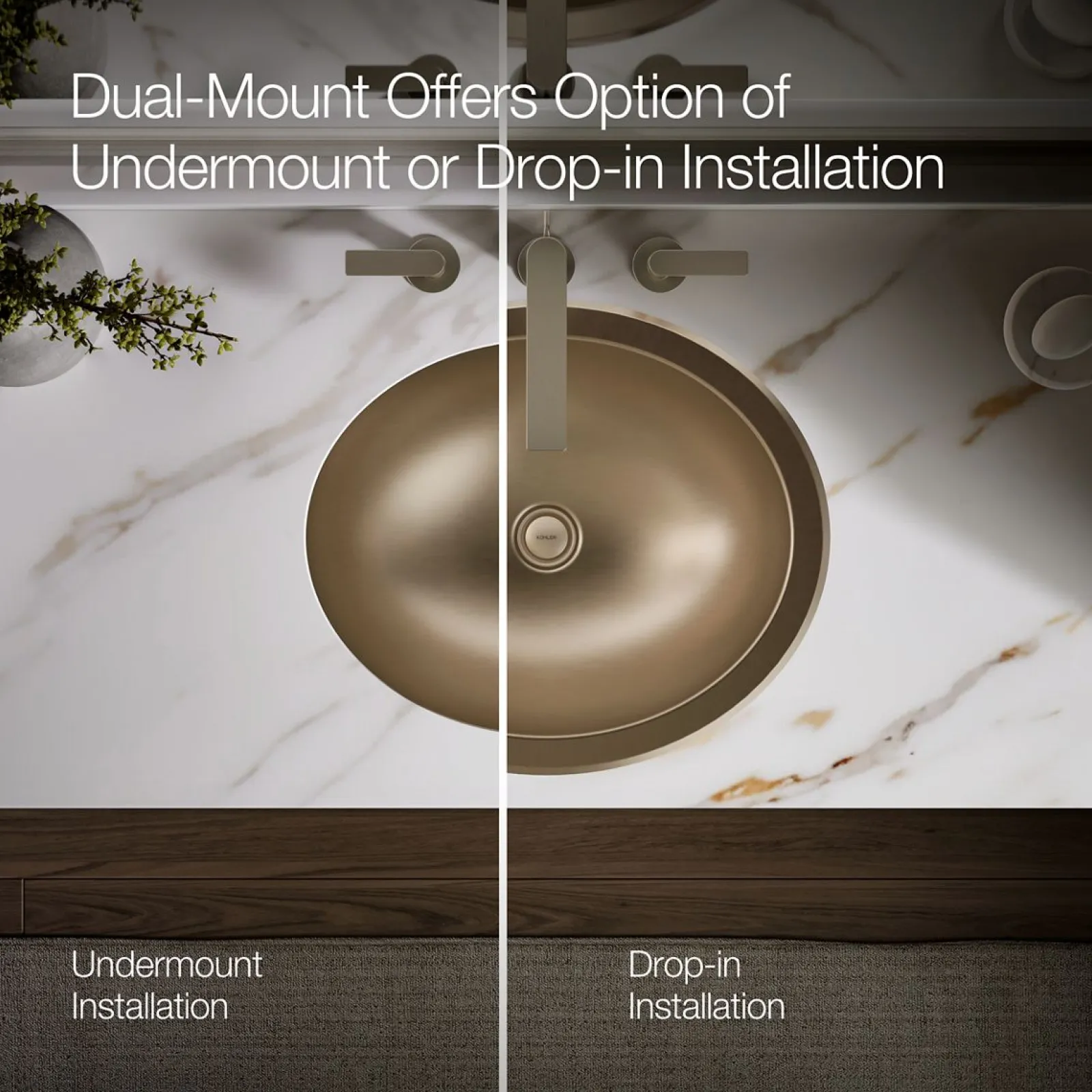 20" oval drop-in/undermount bathroom sink^Kohler New