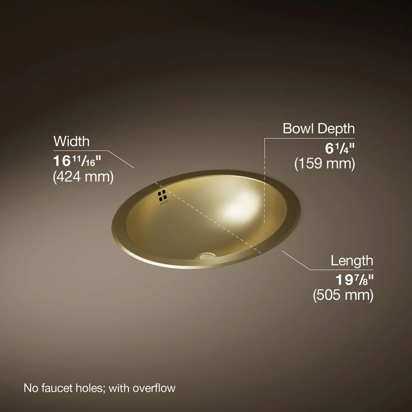 20" oval drop-in/undermount bathroom sink^Kohler New